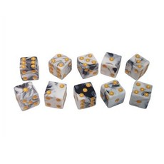 炫彩點數骰子 酒吧骰寶 團康派對必備 彩色數字骰子 棋牌遊戲解壓骰子, 炫彩黑白 10顆, 1個