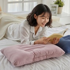 국산 코튼샤워 와이드 귀편베개 땀흘려도 뽀송한 목편한 거북목 높이조절 경추 베개, 로얄블루, 1개