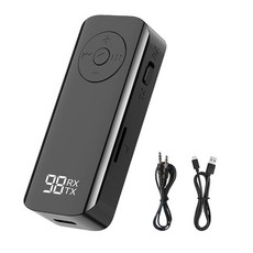 차량용 블루투스 AUX 어댑터 5.3 무선 송신기 및 수신기 2 in 1 3.5mm AUX 블루투스 자동차 어댑터 자동차 스피커 스테레오 시스템 및 헤드폰용 핸즈프리 통, 차량용 블루투스 AUX 어댑터, 5.3 무선 송신기 및