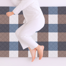 바우더 3층구조 침대보호 환자용 방수 패드, 브라운체크