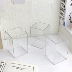 아크릴 투명 연필꽂이 문구 브러쉬 데스크 정리 수납함 다용도 보관함, 1개