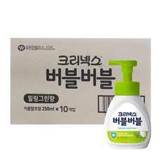 크리넥스 버블버블 핸드워시 힐링그린향 용기형 (), 10개, 250ml