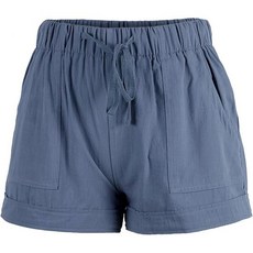 여성 드로스트링 반바지 신축성 허리 하이라이즈 숏 릴렉스 핏 여름 캐주얼 편안한 경량 비치 숏팬츠, Blue, X-Large, 1개