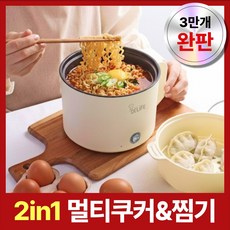 리쿡 멀티쿠커 스팀 전기 2in1 전기냄비, 아이보리