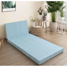 4단 접이식매트리스 허리에 수면 싱글 단단한 매트리스 침대 단, 라이트 블루(약 5 cm)