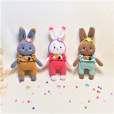 손뜨개 깡총 깡총 아기토끼인형 (완제품), 바비 (진베이지), 선택안함, 선택안함, 1개