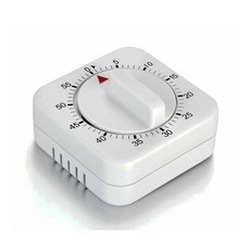 Square 60분 기계식 주방 타이머 - 시끄러운 알람이 있는 시각적 주방 요리 타이머 시계 - 배터리 필요 없음 - 교실 가정 공부 및 요리를 위한 수동 카운트다운 타이, Square 60분 기계식 주방 타이머 - 시끄러운 알