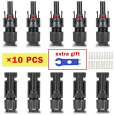 호환 600/400/200/100/40/20/10 Pcs 광전지 태양 광 커넥터 키트 PV/MC 케이블 용 1000V 30A 패널 Solor 커, 03 10pcs, 1개