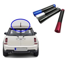 자동차 카본 외장 안테나 차량용 튜닝 미니 안테나 교체용, 블랙