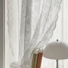 까르데코 로코코 창문 앤틱 레이스커튼 2장