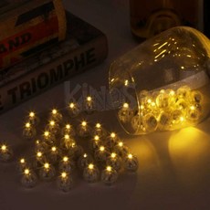 Kinos 소형전구 LED 볼 풍선 조명 웜색 50개입