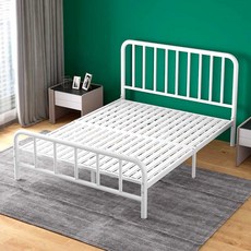 철제 침대 프레임 받침대 매트리스 슈퍼 싱글 더블 퀸, 150x190cm 화이트 침대프레임