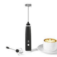 스피세프 전동 무선 우유 거품기 카페휘핑기, 블랙