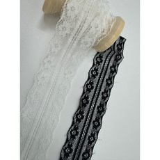 나일론 리본끈 자수 랏셀레이스 270cm (#88양면), 1개, 검정