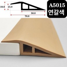 pvc 경사판 진입판 문턱 로봇청소기 문지방 경사로, 1개, A5015 50mm 15mm, 10m