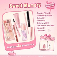 1+1 PINKFLASH 여성용 풀 메이크업 세트 파운데이션 컨실러 마스카라 아이라이너 립스틱 화장품 키트, 2세트, 3