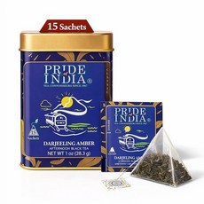 Pride Of India Natural Energize 허브 티 25개 6팩 티백 150개 @ 봉지당 $0.16 툴시 홀리 바질과 아삼 홍차의 혼합 부스팅 맛 훌륭한 가치 메, 다즐링 앰버