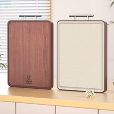 烏檀木菜板 抗菌防黴家用不銹鋼砧板 實木木質粘板切菜板雙面案板砧板, 1個, （進口烏檀木+PP面）耐用,中號長36*寬24*2.0厚