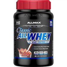 ALLMAX Classic ALLWHEY 초콜릿 - 2파운드 스쿱 당 단백질 30g 글루텐 프리 약 20회 분량, ALLMAX Classic ALLWHEY, 초콜릿 -, 1개