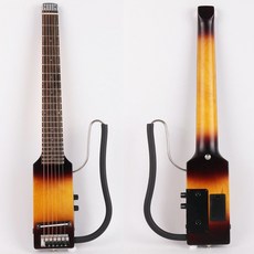 Zuma祖瑪靜音吉他26寸便攜旅行電箱民謠吉他 深夜不擾民演奏款 無頭琴設計 不傷手樂器, 1個, 落日色民謠吉他