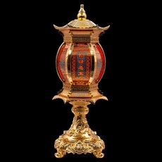 仿古宮燈財神燈關公燈佛前供燈led蓮花燈長明燈佛堂心經大號神燈 神明燈 供佛燈 長明燈 佛燈供燈 風水 擺飾 招財 佛燈, 【一支專拍】14.5寸招財進寶/黃金, 1個