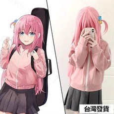 孤獨搖滾 後藤一里 Cosplay 服裝 波奇醬 小孤獨 小波奇 後藤獨 Cos 衛衣 二次元 假髮 運動服 制服 套裝女, 後藤一里粉色假髮,M, 1個