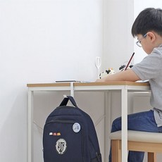 공부방 학원 사무실 카페 2단가방걸이 헤드폰모자행거, 화이트