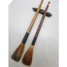 長鋒狼毫狼羊兼毫老毛筆 兩種規格 (出峰6.1釐米/11.3毫米 口徑8.8毫米/11.3毫米) 鄒紫光閣抓筆 斑竹筆桿 牛角頂, 1個, 參考詳情頁