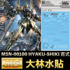 大林水貼 BANDAI 鋼彈 MG 1/100 MSN-00100 HYAKU-SHIKI 百式 水貼紙, 1個