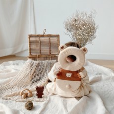 돗투돗 X 아가드 아이쿵 아기 머리보호대 유아 머리쿵 헬멧 안전모, 베이지, 1개