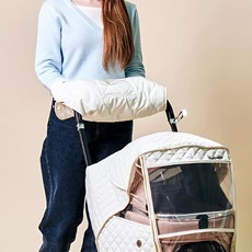 반려견 유모차 겨울 핸드머프 일체형 커버 보온 용 펫 카트 용품 애견 액세서리 견용 견차, 크림아이보리