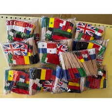 昀誠紙品 國旗牙籤 500支 漢堡叉 三明治叉 小竹籤 裝飾叉, 1個