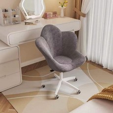 화장대의자 등받이 체어 스툴 수납 편한 공주 벨벳, 그레이 플라워 의자