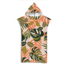 서핑판초 다이빙타월 비치가운 망토 프린트 가운 타올 물놀이 수영장 목욕 서퍼 서핑, 황혼 고백잎