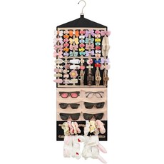 걸이 금속 고리를 가진 소녀여성을 위한 은빛 매달기 클로 클립 정리함 걸룸을 벽걸이, Black, 13.8x31.6