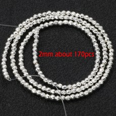 천연 적철광 실버 비즈 라운드 큐브 불규칙한 스페이서 루즈 쥬얼리 만들기 DIY 팔찌 귀걸이 찾기, matte 3mm, 1개