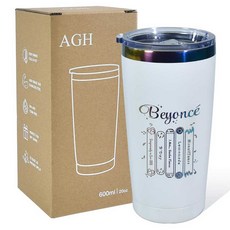 AGH 스테인레스 스틸 텀블러, 1개, 600ml, 화이트