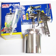 威威五金 GX 吸上式氣動噴漆槍 氣動噴膠槍 W-77上吸式噴槍 大孔徑3.0mm 漆杯1000cc 整組 台灣製, 1個