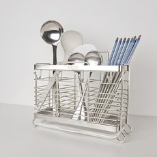 Sgirl 304 올스텐 무타공 3구 물빠짐 수저통+벽부착 헴라인 스티커, 1개