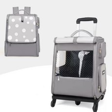 HU LULU 반려동물 백팩 캐리어 이동가방 튼튼백 멀티 이동장 확장형, 회색, 1개
