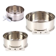 懸掛式不鏽鋼寵物碗｜籠子壁掛式餵食碗｜貓狗通用飲水碗, 小號-直徑12cm 高5cm, 1個