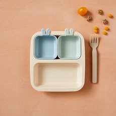 모던하우스 NEW 키즈세이프 렌지안심 네스틱 토끼 미니플레이트 3P 투톤그린-KI0125040, 단품, 상세설명참조, 1개