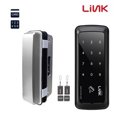 링크 LGC-300S 번호+카드키 클립형 유리문도어락 디지털도어락 번호키, 셀프설치, 양문형