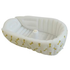 雪倫小舖 充氣戲水玩具 迷你寶寶泳池 便攜折疊澡盆 多功能球池泡澡桶, 長頸鹿, 1個