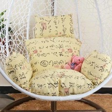 라탄 그네의자 쿠션 그네 발코니 암갈색 원형 주택 1인 오렌지 매트, F38클래식, 1개