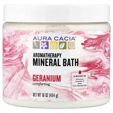 아우라카시아 아로마테라피 미네랄 바스 컴포팅 제라늄 454g(16oz), 454g, 1개