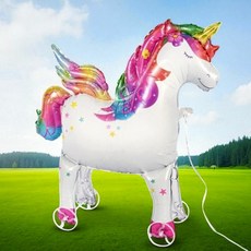동물 워킹 산책 풍선 끌기 놀이 공원 체험 완구, 1개, (고급형)날개달린유니콘