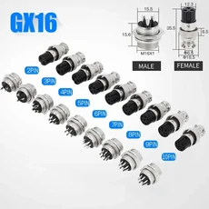 5/10/20 세트 GX16 금속 항공 소켓 커플러 2 3 4 5 6 7 8 9 10 코어 핀 암수 커넥터 모바일 및 고정, 03 5Sets (Male Female), 06 7개, 02 GX16