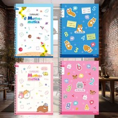 초등 수학 줄공책 공부 신학기용품 학생 과목 도형, 여_랜덤1개