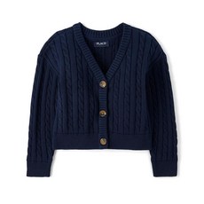 The Children's PLACE 레이스 여아용 유니폼 가디건 스웨터 네이비 249257